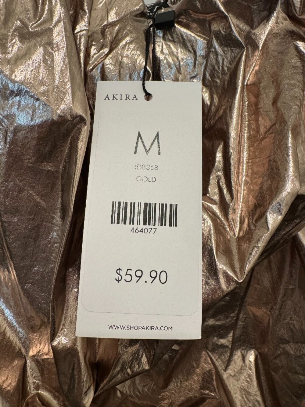 NWT Akira Stopping Traffic Gold Mini Dress - Picture 3 of 3